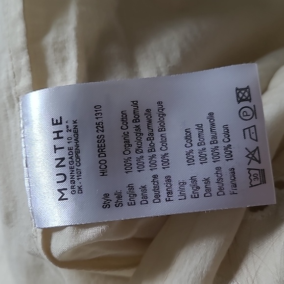 MUNTHE Hico Ruffle Sleeve Eyelet Embroidered Cream Shift Mini Dress Sz 36 - Picture 8 of 11